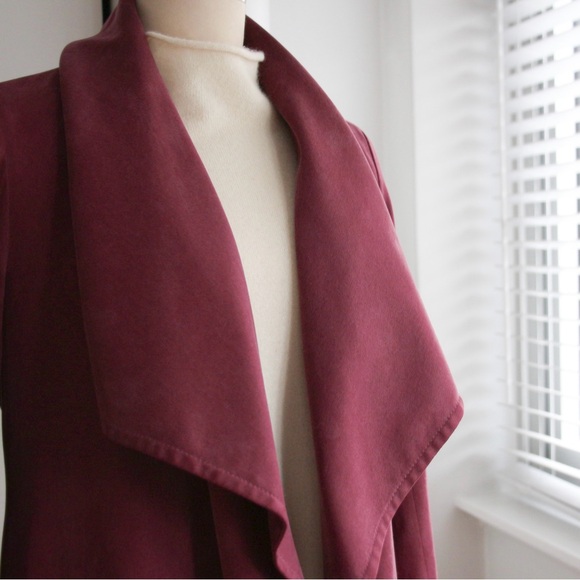 Club Monaco Berry Pink Waterfall Trench Coat - Picture 5 of 6